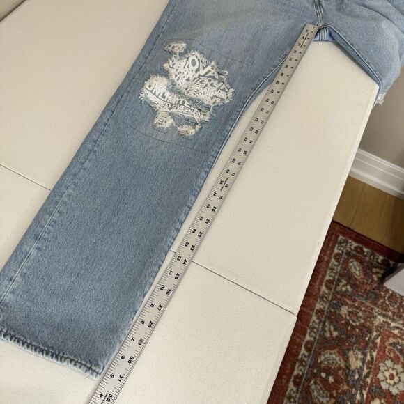 Levi's Mens Jeans 44 Blue Lo-Ball Stack Slim Tapered Streetwear Distressed Knee - Picture 7 of 15